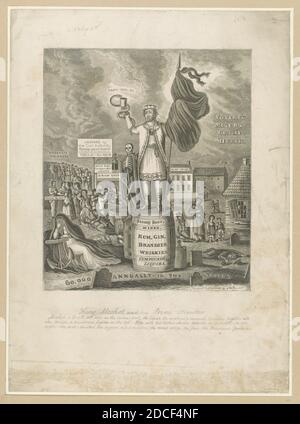 King Alcohol, et son premier ministre - conçu et gravé par J.W. Coiffeur. Banque D'Images