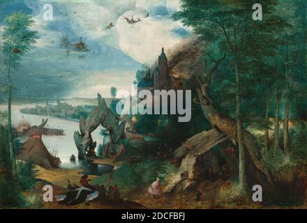 Artiste anonyme, (peintre), Pieter Bruegel The Elder, (artiste apparenté), Flamand, c. 1525/1530 - 1569, la tentation de Saint Anthony, c. 1550/1575, huile sur panneau, hors tout: 58.5 x 85.7 cm (23 1/16 x 33 3/4 in.), encadré: 77.8 x 104.8 x 7.6 cm (30 5/8 x 41 1/4 x 3 in Banque D'Images