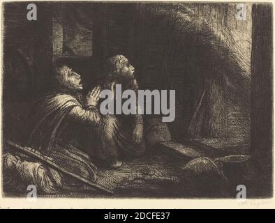 Alphonse Legros, (artiste), français, 1837 - 1911, feu, 3ème plaque (l'incendiaire), gravure Banque D'Images
