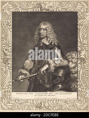 Robert Nanteuil, (artiste), français, 1623 - 1678, Jean Nocret, (artiste d'après), français, 1615 - 1672, François, Duc de Beaufort, 1649, gravure Banque D'Images