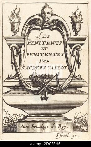 Abraham Bosse, (artiste), Français, 1602 - 1676, Frontispiece pour les Pénitents de Callot, les Pénitents, (série), gravure et gravure Banque D'Images