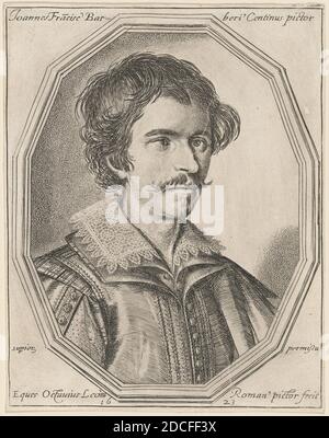 Ottavio Leoni, (artiste), Roman, c. 1578 - 1630, Giovanni Francesco Barbieri, appelé Guercino, 1623, gravure, feuille (taillée à la marque de plaque): 14.7 x 11.4 cm (5 13/16 x 4 1/2 po Banque D'Images