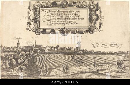 Hanns Lautensac, (artiste), allemand, 1524 - 1561/1566, vue de Nuremberg de l'Ouest, 1552, gravure Banque D'Images