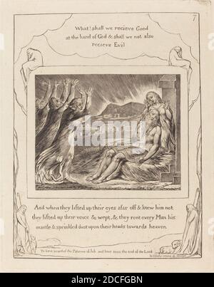 William Blake, (artiste), British, 1757 - 1827, édredons de Job, Livre de Job : plaque 7, (série), 1825, gravure Banque D'Images