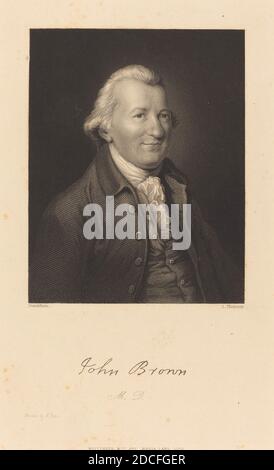 James Thomson, (artiste), British, 1789 - 1850, John Donaldson, (artiste après), Scottish, 1737 - 1801, John Brown, M.D., publié en 1839, gravure et gravure à l'aide d'une pince Banque D'Images