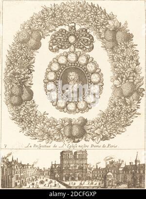 François le Febvre, (artiste), français, actif 1635/1657, la perspective de l'englise Noire de Paris, Livre nouveau de sorties d'orfevries : pl.7, (série), probablement 1665, gravure Banque D'Images