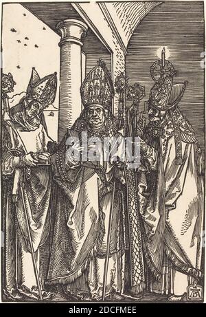 Albrecht Dürer, (artiste), allemand, 1471 - 1528, Saints Nicholas, Ulrich, et Erasmus, c. 1508, coupe de bois Banque D'Images