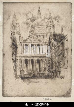 Joseph Pennell, (artiste), américain, 1857 - 1926, St. Paul's, Fleet Street, Londres, 1905, gravure Banque D'Images