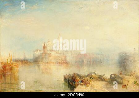 Joseph Mallord William Turner, (artiste), British, 1775 - 1851, The Dogana et Santa Maria della Salute, Venise, 1843, huile sur toile, total : 62 x 93 cm (24 7/16 x 36 5/8 po), encadré : 86 x 116.5 cm (33 7/8 x 45 7/8 po), donné à la mémoire du gouverneur Alvan T. Fuller par la Fuller Foundation, Inc Banque D'Images