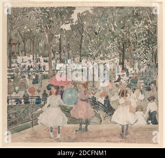 Maurice Prendergast, (artiste), cuisine américaine, 1858 - 1924, The Mall, Central Park, 1900/1903, aquarelle et graphite sur papier vélin, total: 55.9 x 50.8 cm (22 x 20 po Banque D'Images