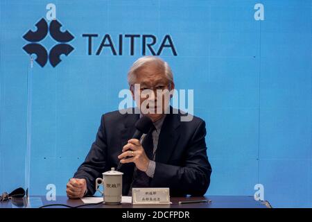 Taipei, Taïwan. 21 novembre 2020. Wu Tsung-tsong, ministre de la Science et de la technologie de Taïwan, prend la parole lors d'une conférence de presse pour le dialogue entre Taiwan et les États-Unis sur le Partenariat pour la prospérité économique. Crédit : SOPA Images Limited/Alamy Live News Banque D'Images