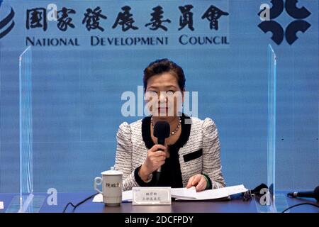 Taipei, Taïwan. 21 novembre 2020. Wang Mei-hua, ministre de l'économie de Taïwan, s'exprime lors d'une conférence de presse pour l'événement de dialogue Taïwan-États-Unis sur le Partenariat pour la prospérité économique. Crédit : SOPA Images Limited/Alamy Live News Banque D'Images