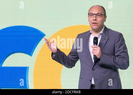 KIEV, UKRAINE - 09 juin 2019: Président de la Verkhovna Rada d'Ukraine Andriy Paruby pendant le congrès du parti de la solidarité européenne Banque D'Images