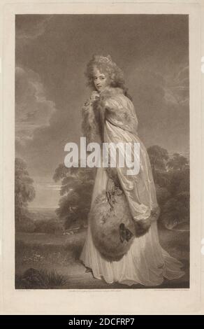 Francesco Bartolozzi, (artiste), Florentine, 1727 - 1815, Sir Thomas Lawrence, (artiste d'après), britannique, 1769 - 1830, Elizabeth Farran, 1792, gravure à l'aide d'une crépette Banque D'Images