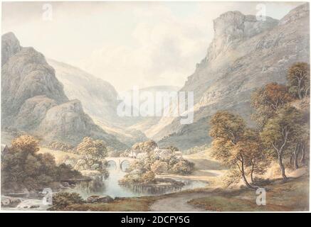 John Glover, (artiste), British, 1767 - 1849, A View of Dovedale, c. 1825, aquarelle sur graphite sur papier vélin, total : 26.3 x 38.7 cm (10 3/8 x 15 1/4 po Banque D'Images