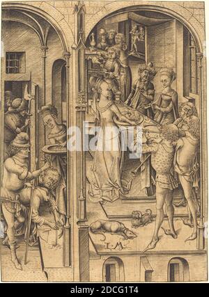 Israhel van Meckenem, (artiste), allemand, c. 1445 - 1503, décapitation de Saint-Jean-Baptiste, c. 1480, gravure Banque D'Images