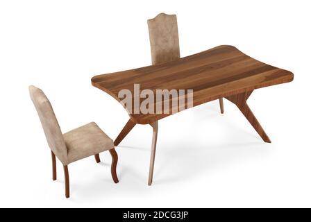 table moderne sur fond blanc Banque D'Images