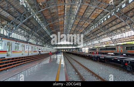 Stasiun Tanjung Priok, gare ferroviaire, bâtiment du patrimoine à Jakarta, Indonésie Banque D'Images