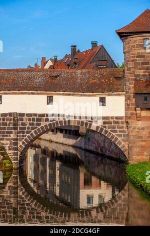 Le pont du Hangman, Nuremberg, Bavière, Allemagne, Europe Banque D'Images