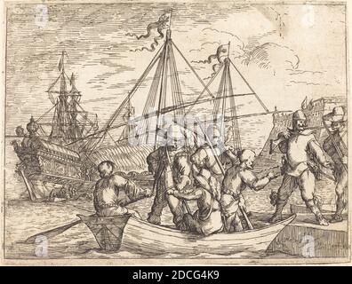 Johann Wilhelm Baur, (artiste), allemand, 1607 - 1641, Capricci di varie battaglie, Capricci di varie battaglie, (série), 1635, gravure sur papier coulé Banque D'Images