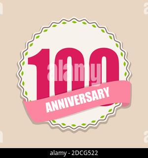 Illustration de l'affiche d'anniversaire de 100 ans de Cute Template Banque D'Images