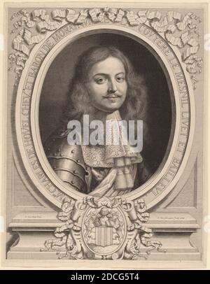 Peter Ludwig van Schuppen, (artiste), Flamand, 1627 - 1702, Pieter van mol, (artiste d'après), Flamand, 1599 - 1650, Charles de Houel de Morainville, 1668, gravure Banque D'Images