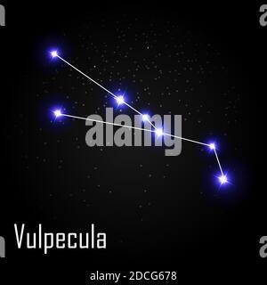 Vulpecula Constellation avec de belles étoiles lumineuses sur le fond de Illustration du ciel cosmique Banque D'Images