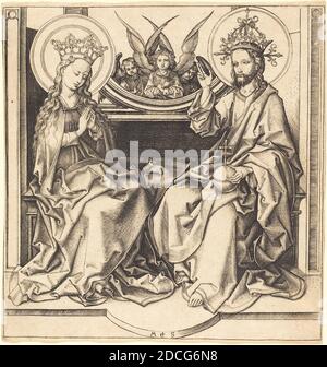 Martin Schongauer, (artiste), allemand, c. 1450 - 1491, Christ Bénédiction de la Vierge, c. 1480/1490, gravure Banque D'Images