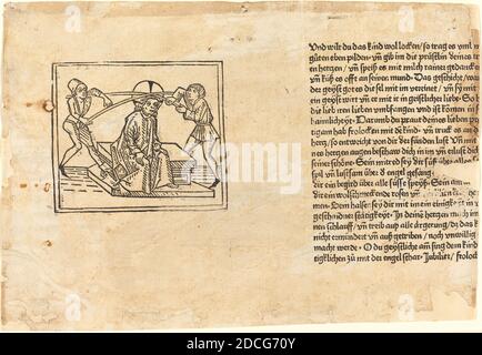 Allemand XVe siècle, (artiste), Christ couronné de Thorns, 1477, coupe de bois Banque D'Images