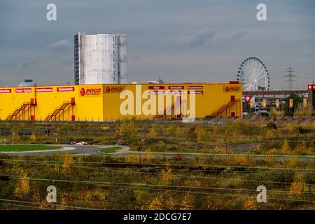 Ancien site de aciéries, Neue Mitte, près du centre commercial Centro, sites de friches industrielles sur Brammenring, sites commerciaux, Oberhausen, NRW, Allemagne, Banque D'Images