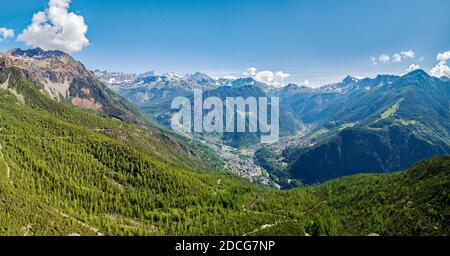 Valmalenco (IT), vue d'ensemble aérienne des lacs de chiesa Banque D'Images