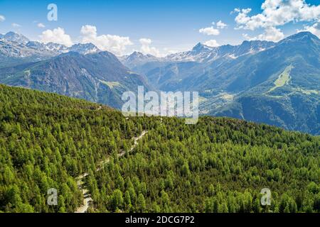 Valmalenco (IT), vue d'ensemble aérienne des lacs de chiesa Banque D'Images