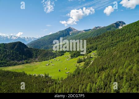 Valmalenco (IT), vue d'ensemble aérienne des lacs de chiesa Banque D'Images