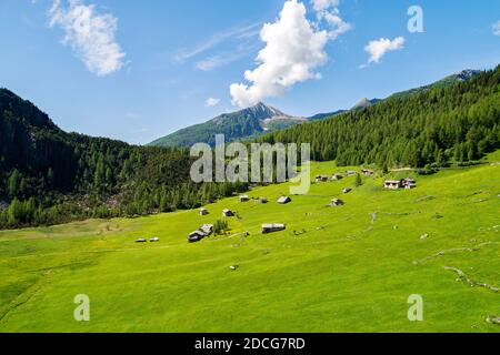 Valmalenco (IT), vue d'ensemble aérienne des lacs de chiesa Banque D'Images