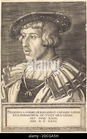 Barthel Beham, (artiste), allemand, 1502 - 1540, empereur Ferdinand I, 1531, gravure Banque D'Images