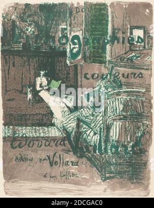 Ambroise Volard, (artiste), Français, 1867 - 1939, Edouard Vuillard, (artiste), Français, 1868 - 1940, Edouard Vuillard, (imprimeur), Français, 1868 - 1940, couverture de l'album 'paiement et intérieurs', Paysages et interieurs, (série), 1899, lithographie 3 couleurs sur papier chine, 51.2 x 40.2 cm, 15 13/16 x 20 3/16 x   cm. 59.2 x 44.2 cm (23 5/16 x 17 3/8 po Banque D'Images