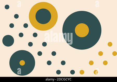 Dessin de cercles dans Photoshop. Fait à la main. Il peut être utilisé pour l'emballage, les invitations, les cartes de vacances, les tissus et textiles, etc. Couleurs de tendances de 2021. Banque D'Images