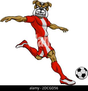 Sports Football Soccer Bulldog Mascot Illustration de Vecteur