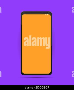Smartphone moderne et réaliste, compact, téléphone avec ombres. Couleur unie magnifique arrière-plan , Illustration pour les affaires et le travail. Maquette UX de l'interface utilisateur du périphérique pour Illustration de Vecteur