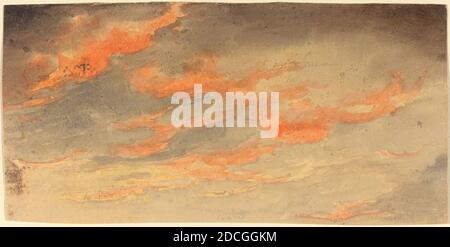 James Hamilton Shegogue, (artiste), américain, 1806 - 1872, nuages au coucher du soleil, aquarelle sur graphite sur papier vélin, feuille: 7.2 × 14.6 cm (2 13/16 × 5 3/4 po Banque D'Images