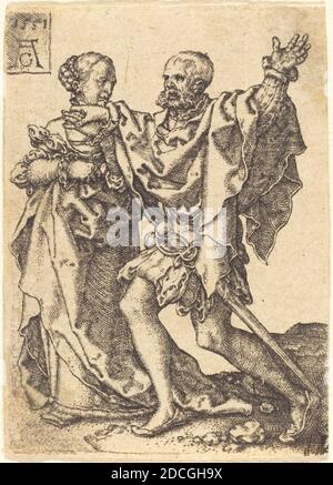 Heinrich Aldeverver, (artiste), allemand, 1502 - 1555/1561, couple dansant, petits danseurs de mariage, (série), 1551, gravure Banque D'Images