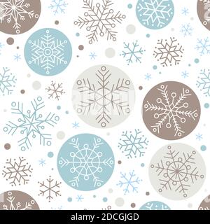 Motif de Noël sans coutures en flocons de neige, illustration vectorielle de l'hiver dans un style plat Illustration de Vecteur