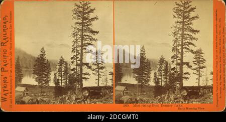 Brume en provenance du lac donner, vue tôt le matin, Watkins, Carleton E. (1829-1916), Central Pacific Railroad Company Banque D'Images