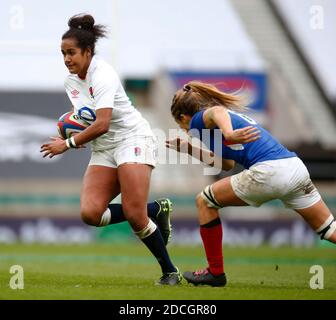 Londres, Royaume-Uni. 21 novembre 2020. LONDRES, ANGLETERRE - NOVEMBRE 21:Lagi Tuima of Red Roses (England Women) fait sa première apparition depuis juin 2019 (Harlequins Women) pendant International friendly entre l'Angleterre et l'Irlande au stade de Twickenham, Londres, Royaume-Uni le 21 novembre 2020 Credit: Action Foto Sport/Alay Live News Banque D'Images