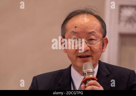 Taipei, Taïwan. 21 novembre 2020. Bob L.J. Chen, directeur du ministère des Affaires étrangères de Taïwan du ministère des organisations internationales, a vu son discours lors de la conférence de presse post-conférence de l'APEC et des dirigeants économiques de 2020. Taipei, Taïwan. 21 novembre 2020. (Photo de Walid Berrazeg/Sipa USA) crédit: SIPA USA/Alay Live News Banque D'Images