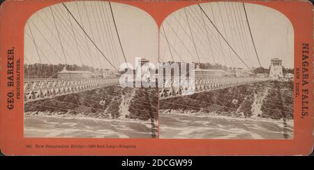 Nouveau pont suspendu, 1258 pieds de long, Niagara., Barker, George (1844-1894), New York (État), Niagara Falls (N.Y. et ont.) (Ontario) Banque D'Images