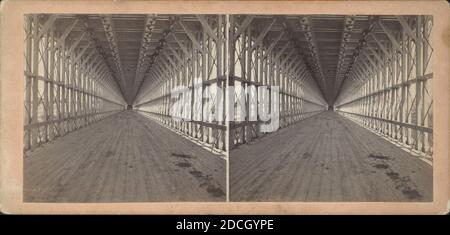 Vue en perspective. Chemin de transport du pont de suspension, E. et H.T. Anthony (firme), New York (État), Niagara Falls (N.Y. et ont.), Niagara Falls Banque D'Images