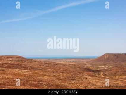 Paysage aride, province de Rift Valley, lac Turkana, Kenya Banque D'Images