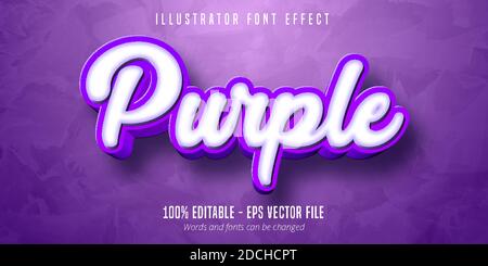 effet de texte modifiable 3d violet Illustration de Vecteur