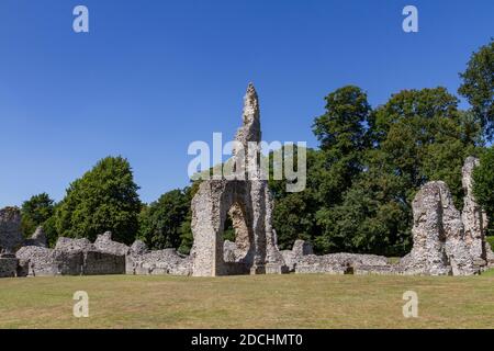 Les vestiges du Prieuré de Thetford, une maison monastique de Clunac à Thetford, Norfolk, Angleterre. Banque D'Images